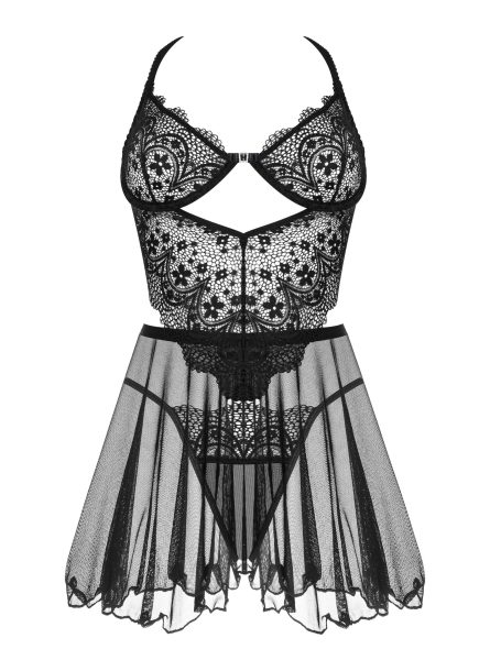 CAMISA DE NOITE E TANGA DARK MIRAGE PRETA BEAUTY NIGHT FASHION - Image 11