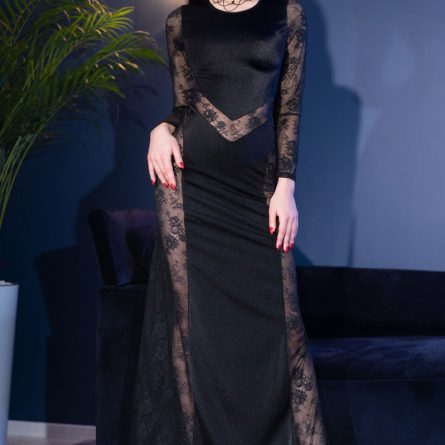 VESTIDO DE COCKTAIL COMPRIDO CR-4408 PRETO - Image 7