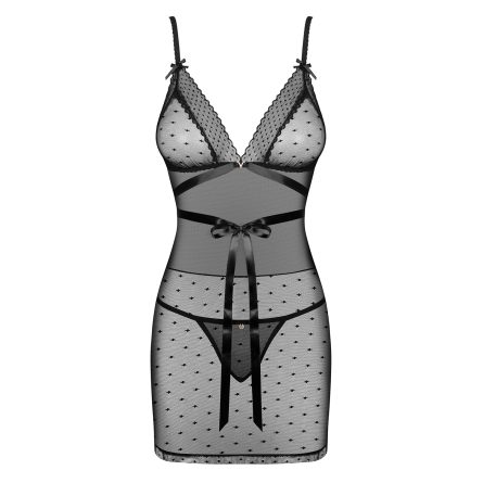 CAMISA DE NOITE E TANGA BOWESSA OBSESSIVE PRETA - Image 3