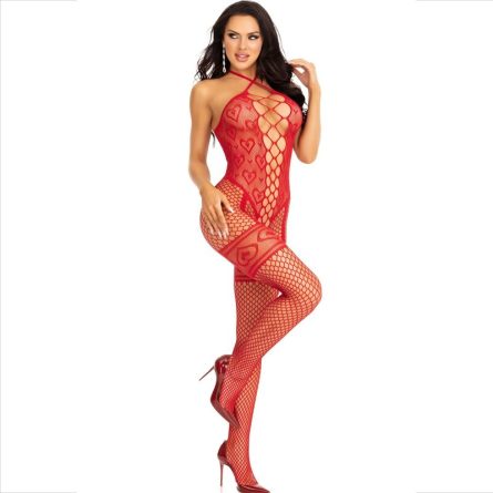 LEG AVENUE -CATSUIT EM REDE COM CRUZADO VERMELHO - Image 7
