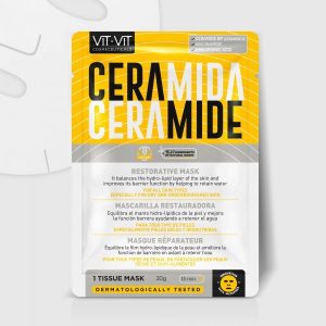 MÁSCARA DE TECIDO FACIAL CERAMIDE RESTORATIVE VIT VIT COSMETICS 20GR