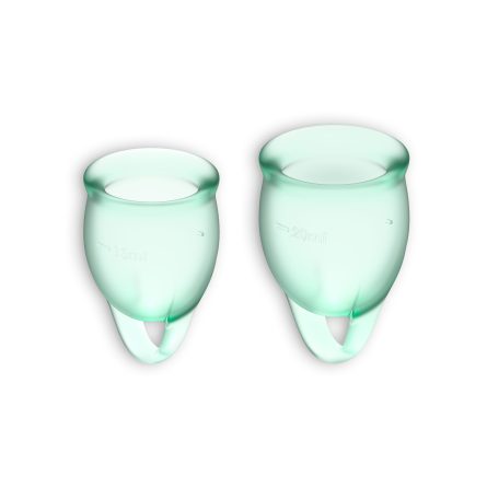 CONJUNTO DE 2 COPOS MENSTRUAIS FEEL CONFIDENT SATISFYER VERDE CLARO - Image 3