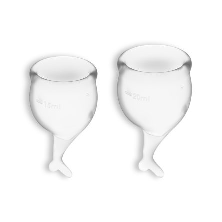CONJUNTO DE 2 COPOS MENSTRUAIS FEEL SECURE SATISFYER TRANSPARENTE - Image 3