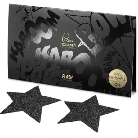TAPA-MAMILOS EM FORMA DE ESTRELA BIJOUX FLASH (PRETO) - Image 3