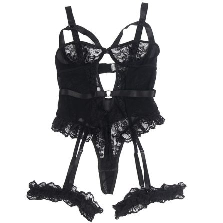BODY DE RENDA COM CINTO DE LIGAS (PRETO) | L/XL - Image 4