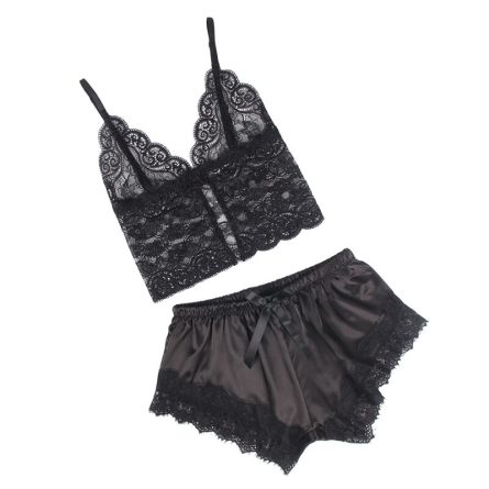 PIJAMA DE CETIM E RENDA 953935 (PRETO) | L/XL - Image 4