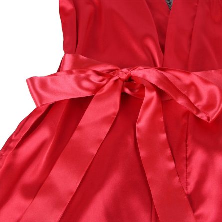 CAMISA DE NOITE COM COSTAS TRANSPARENTES + TANGA (PRETO / VERMELHO) | S/M - Image 7