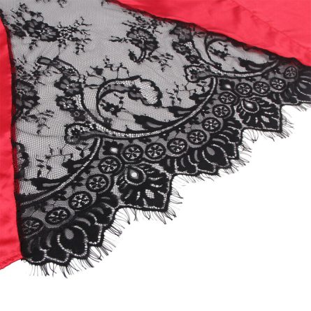 CAMISA DE NOITE COM COSTAS TRANSPARENTES + TANGA (PRETO / VERMELHO) | L/XL - Image 9